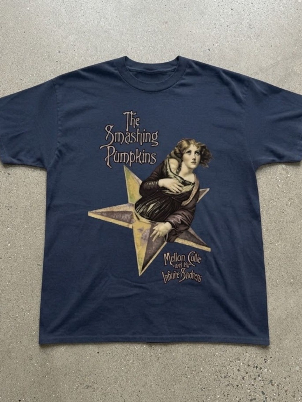 The Smashing Pumpkins Mellon Collie Navy Graphic Gildan T-shirt Band Tee